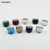 Anéis Hot Sale! Lcyoon de alta qualidade Austríaco genuíno Austríaco Big Crystal Rings Moda 316L Anel de casamento de aço inoxidável para mulheres R0614