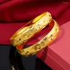 Bangle 18K Gold vergulde armband voor vrouwen Gypsophila Solid Matte Buckle Bridal Wedding Sieraden Gift niet vervagen