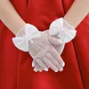 Cinq doigts gants filles maille arc dentelle perle décoration fête fournitures enfants anniversaire cérémonie couronnement accessoires cadeau mitaines