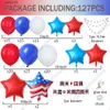 Party Decoration 127 stcs Red White Blue Balloon Garland Arch Kit voor USA Independence Day Party Decorations American 4th of July Air Globos T230522