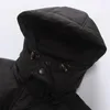 Męskie z kapturem Extra długie 90% kaczki płaszczowe Mężczyźni Casual Black Empear Tacets Mężczyzna gruby płaszcz mody puffer kurtki JK-784