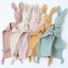 Serviette de bébé en mousseline de coton doux peluche lapin poupée nouveau-né apaiser apaiser serviette visage serviette mouchoir enfants couverture d'allaitement