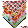 Dog Apparel Accessory Summer Pet Cat Bandana Collar Adjustable Neckerchief Triangle Neck Scarf Tropical Fruit Pattern Saliva Towel P Dhpd6