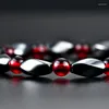 Strang Unisex Cooles Magnetarmband Hämatit Stein Therapie Gesundheitspflege Perlen Armreif Magnet Elegante Armbänder für Männer Frauen