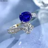 Band Rings Vintage 100 925 Real Silver 68mm Sapphire Lab Diamond Rings for Women Gemstone Wedding Band Party Fine Jewelry Birthday Gift J230522