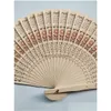Party Favor Sandalwood Wood Hand Fan Chinese Japanese Wood Scented Folding Fans Bridal Birthday Present Drop Delivery Home GA DHSGY