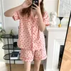 Abbigliamento per la casa Alien Kitty Frutta stampata vintage Estate Tutte le ragazze alla moda Chic Completi larghi in due pezzi Pigiama da donna in cotone