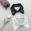 Bow Ties Women Neckwear Tie Embroidery Layer Lace Flower Bead Neckline Fake Collar Detachable False Removable Lapel Blouse Tops