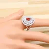 Halsbandörhängen set för kvinnor Silver Colorcolor Color Red Cubic Zirconia Pendant Rings gratis presentförpackning i Kina