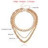 fashion multilayer cuban thick chain necklace simple punk style anchor necklace luxury designer multi-element endant necklace combination chain jewelry 02