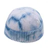 Berets 2023 Wool Hat Male Personality Tie-dye Craft Autumn And Winter Knitted Hip Hop Street