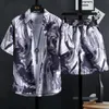 Men S TRACKSUITS M 3XL Men s tryckta skjorta uppsättningar av högkvalitativ modetrend shorts hawaiian stil casual blommiga toppar ins för män och kvinnor 230522