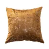 Funda de almohada de terciopelo supersuave para sofá de sala de estar, funda de almohada decorativa lisa con cintura bronceada, 45x45cm