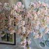 Flores decorativas 10pcs Artificial Cherry Blossom Branch Wall pendurado Sakura para Centroceces de Casamento Garland em casa Garland