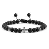 Pulsera cruzada Pulseras con cuentas Pulsera de piedra de cristal deportiva para hombres Regalo creativo