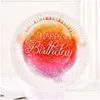 Disposable Dinnerware Happy Birthday Paper Plate Set 10Pcs 7 Inches Party Tableware Cake Fruit Candy Tray Drop Delivery Home Garden Dhkgl