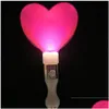 Décoration de fête Glowing Love Shape Stick Led Flash Wand Light Heart Wands Rally Race Batons Dj Clignotant Pour Événement Concert Glow Drop Dhbfj