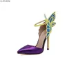 Сандалии Niufuni Butterfly крылья лето заостренные носки для ноги для женщин обувь тонкие каблуки высокие каблуки Цвет Сандалии J230518 J230519 J230522