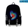 Mochilas de mochila LGBT Backpacks viajam mochilas esportivas ao ar livre para homens 22 cores 46 cm de grande capacidade Rainbow Rainbow ao redor do livro de impressão digital 3D