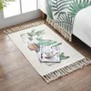 Carpets Moroccan Printing Carpet Hand-woven Cotton Linen Floor Mats Home Living Room Bedroom Rug Kitchen Protection Non-slip