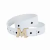 Toploell Famous Brand Designer Fashion Letter M Buckle Men's midjebälte Klassisk lyxig toppkvalitet MAN Boy Black White Red Blue Yellow Belt för Party Wedding 200W