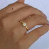 Klusterringar enkla guldfyllda 925 sterling silver cz ring tunt band minimal minimalistisk klar gnistrande finger smycken för kvinnor flicka