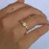 Ringos de cluster simples preenchido com ouro 925 Sterling Silver CZ Ring Band fino Banda minimalista minimalista Clear Sparking Jóias para mulheres para mulheres meninas