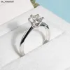 Band Rings Djmax 053ct D Color Moissanite Wedding Ring for Women Top Quality 18K White Gold 925 Sterling Silver Lady's Diamond Ring 2023 J230522