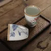Tasses soucoupes peintes à la main Lotus tasse à thé en céramique créative faite à la main grande tasse à eau porcelaine four changement maître tasse bureau verres