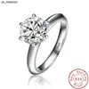 Band Rings 99 OFF Solitaire 1ct Lab Diamond Ring 100 Real 925 sterling silver Engagement Wedding band Rings for Women men Party Jewelry J230522