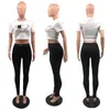 Vêtements pour femmes Designer Survêtements Casual Sports Deux pièces Pantalons Ensembles Slim Print Fitness Running Suits