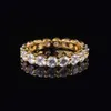 Anelli a fascia Luxury 925 SILVERGOLD SETTING PAVE FULL CZ ETERNITY BAND ENGAGEMENT WEDDING Anelli DIAMANTE simulato PLATINO Misura 5678910 J230522