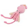 Chien Jouets À Mâcher Mignon Calmar Petit Chien Jouet Son BB En Peluche Pet Chiot Corde Jouets Rose À Mâcher Squeak Jouets Pour Chat G230520