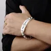 Bangle 925 Стерлинговое серебряное кубинское браслет мужские ювелирные украшения Allmatch личностное браслет.