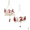 クリスマスの装飾ペンダント木製の窓クリスマスの木の手紙ムースとロープ装飾ドロップデリバリーホームガーデンf dhoem