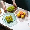 Пластины мода творческая домохозяйство прозрачная пятизвездочная фруктовая пластина европейская пластика