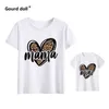 Família combinando roupas de camiseta moda moda mãe mãe leopardo amor família tshirt mamãe bebê roupas de menina família combinando roupas de família look roupas 230522