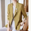 Costumes pour femmes Lenshin Blazer orange décontracté de haute qualité avec poche pour femmes Mode élégante Patchwork Outwear Veste formelle pour femmes