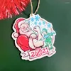 Kerstdecoraties Creative ornament Acryl Santa Claus Decorate Xmas Tree Hanging Pendant 2023 Jaargeschenken