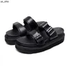 Sandals Platform Sandals Designer Women Sandel Black Fashion Gladiator Sandal Ankle Buckle Laceup Real Leather Summer Snadales J0523