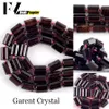 Crystal AAA Natural Dark Red Faceted Garnet Stone Pärlor Tube Form Loose Spacer Pärlor för smycken som gör DIY -armbandhalsband 11*15mm