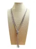 Choker V218 Fashion Golden Black Chain Tassel Long Necklace Women Nacklace High Quality Nickel Free