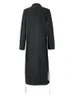 Women S Trench Coats Eam Women Black Topstitched Długie duże rozmiar rękawów klapowych luźna wiatrakowa moda wiosenna jesień 2023 1W51909 230522