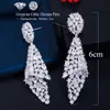 Knot CWWZircons Geometric Shiny White Cubic Zirconia Long Drop Luxury Designer Earrings for Wedding Brides Jewelry Accessories CZ767