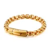 22 cm guldarmband Herrsmyckekedja 18K Solid Gold Fill Hip Hop Ny Retro Style Motorcykel Mäns armband 8mm