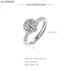 Bandringen Koj 1 Moissanite Row Diamond trouwringen voor vrouwen 925 Sterling Silver verstelbare verloving Huwelijksvoorraden J230522
