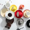 Koppar Saucers Espresso Coffee Cup 80-150 ml Keramik set italienska mjölkmuggar och multicolor valfritt