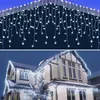 Saiten Weihnachtsbeleuchtung Wasserfall Outdoor 3M-35M Droop 0,3-0,5m Girlande Straße Led Licht Vorhang String GGarten Traufe DekorationLED