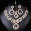 Necklace Earrings Set Fashion Jewellery Sets Crystal Rhinestone Pendant And Women Bridal Wedding Jewelry For Girls