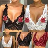 BHs Sexy Spitzen-BH Dessous Frauen Charmante Unterwäsche Tiefer V Heiße Erotische Unterwäsche Dame Sticken BH Einfarbig Dessous T230522